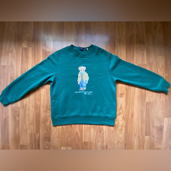 Polo Ralph Lauren Other - Ralph Lauren Polo Bear Green Fleece Crewneck Sweater/Sweatshirt Men’s Large